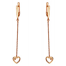 Золоті сережки з фіанітом (цирконієм куб.) (01-200819394)