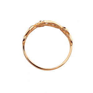 Золота каблучка з фіанітом (цирконієм куб.) (01-200841794) фотографія