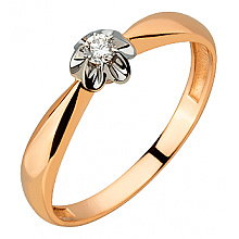 Золотое кольцо с бриллиантом (01-200845094)