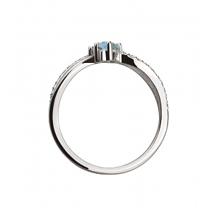 Золотое кольцо с бриллиантами  и  топазами (2б_к-058) картинка Золотое кольцо с бриллиантами  и  топазами (2б_к-058) фотография