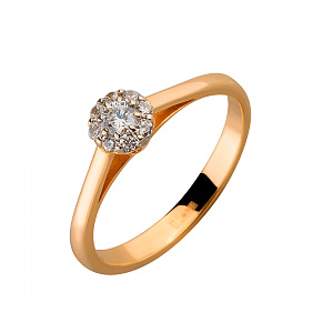 Золотое кольцо с фианитами (4б_к-147) фотография