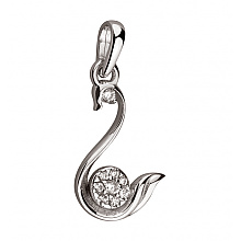 Золотий кулон з фіанітами (кубічним цирконієм) (2б_п-277)