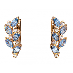 Золоті сережки з цирконієм куб. (01-18865595) фотографія