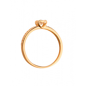 Золотое кольцо с цирконием куб. (01-19109395) фотография