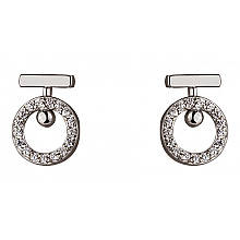 Золотые серьги с цирконием куб. (01-19266295)