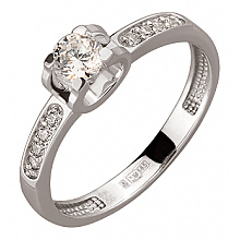 Золота каблучка з цирконієм куб. (01-200120295)