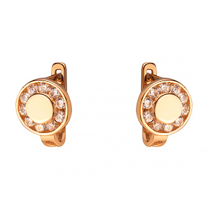 Золотые серьги с цирконием куб. (01-200220895) фотография