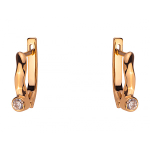 Золотые серьги с цирконием куб. (01-200230595) фотография
