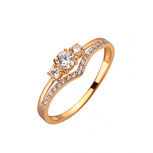 Золота каблучка з цирконієм куб. (01-200276095) фотографія
