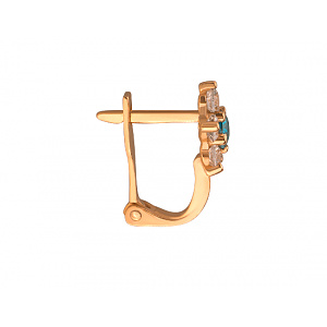 Золоті сережки з цирконієм куб. (01-200283095) фотографія