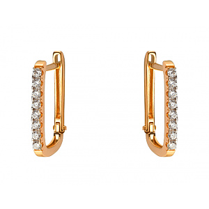 Золоті сережки з цирконієм куб. (01-200376095) фотографія