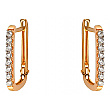 Золоті сережки з цирконієм куб. 01-200376095 фотографія 1