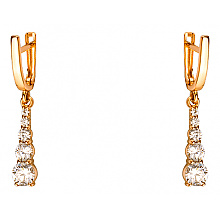 Золотые серьги с цирконием куб. (01-200413895)