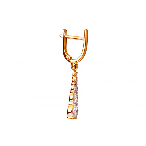 Золотые серьги с цирконием куб. (01-200413895) фотография