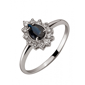 Золотое кольцо с корундом  и  цирконием куб. (01-200452895) фотография