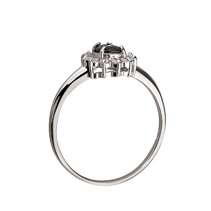 Золотое кольцо с корундом  и  цирконием куб. (01-200452895) фотография