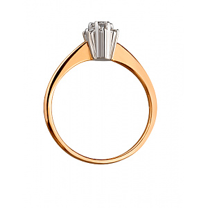 Золота каблучка з діамантами (01-200487495) фотографія