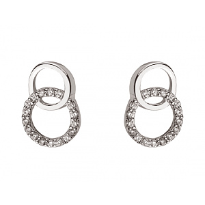 Золотые серьги с цирконием куб. (01-200511395) фотография