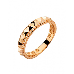 Золотое кольцо с цирконием куб. (01-200523195) фотография