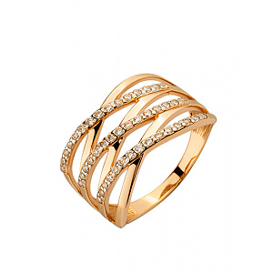 Золотое кольцо с цирконием куб. (01-200526595) фотография