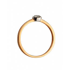 Золотое кольцо с бриллиантом (01-200535095) фотография