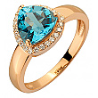 Золотое кольцо с бриллиантами  и  топазом 01-200539495 фотография 1