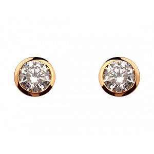 Золоті сережки з цирконієм куб. (01-200573495) фотографія