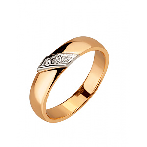 Золотое обручальное кольцо  с бриллиантами (01-200602995) фотография
