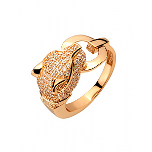 Золотое кольцо с фианитом (цирконием куб.) (01-200740195) фотография