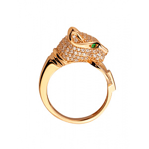 Золотое кольцо с фианитом (цирконием куб.) (01-200740195) фотография