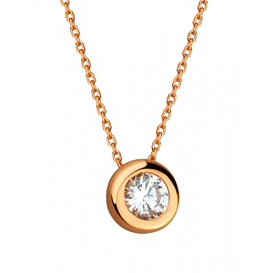 Золоте кольє з фіанітом (цирконієм куб.) (01-200769695) фотографія