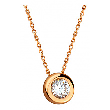 Золоте кольє з фіанітом (цирконієм куб.) (01-200769695)