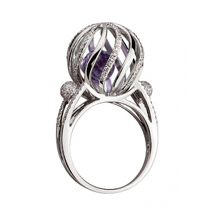 Золотое  кольцо с бриллиантами (01-200785595) фотография