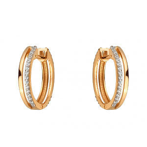 Золотые серьги с фианитом (цирконием куб.) (01-200788495) фотография