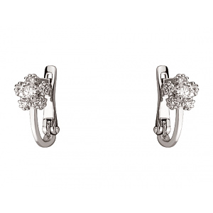 Золотые серьги с фианитом (цирконием куб.) (01-200838395) фотография