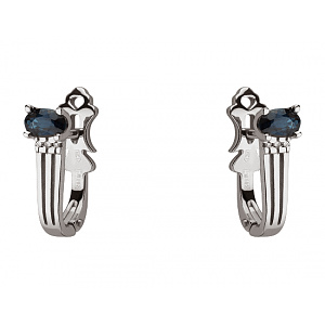 Золоті сережки з діамантами  та  корундами (01-200845095) фотографія