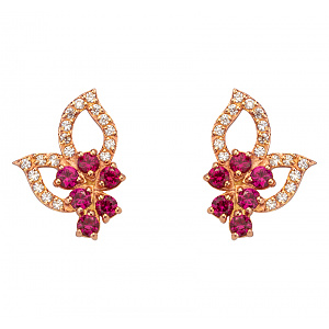 Золотые серьги с фианитами (кубическим цирконием) (1б_с-235) фотография