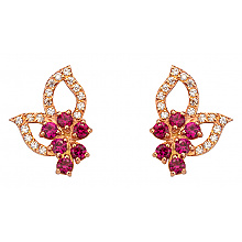 Золотые серьги с фианитами (кубическим цирконием) (1б_с-235)