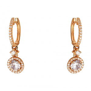 Золотые серьги с фианитами (кубическим цирконием) (1б_с-289) фотография