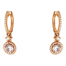 Золотые серьги с фианитами (кубическим цирконием) (1б_с-289)