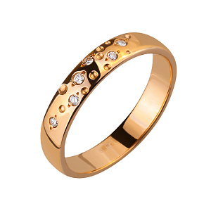 Золотое обручальное кольцо  с бриллиантами (1к-287) фотография