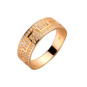 Золотое кольцо с цирконием куб. (01-200087496) фотография