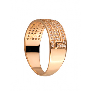 Золотое кольцо с цирконием куб. (01-200087496) фотография