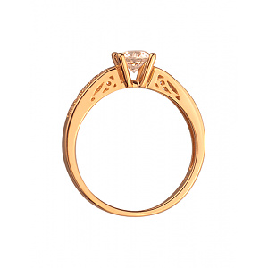 Золотое кольцо с цирконием куб. (01-200129996) фотография