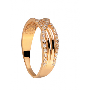 Золота каблучка з фіанітом (цирконієм куб.) (01-200152696) фотографія