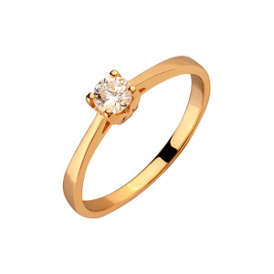 Золота каблучка з цирконієм куб. (01-200159896) фотографія
