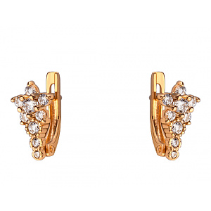 Золоті сережки з цирконієм куб. (01-200164496) фотографія