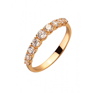 Золотое кольцо с цирконием куб. (01-200202496) фотография