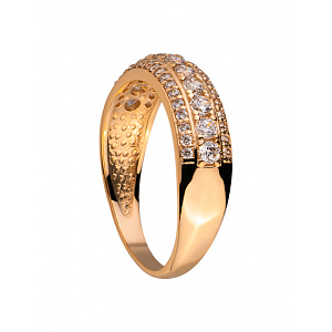 Золотое кольцо с цирконием куб. (01-200237296) фотография