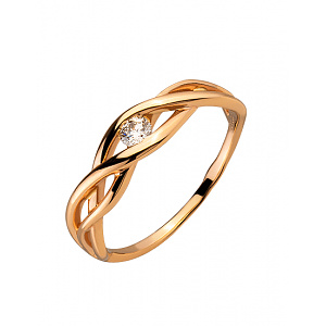 Золотое кольцо с бриллиантом (01-200276096) фотография